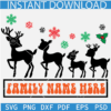 Reindeer Family SVG, Christmas Family SVG, Christmas Reindeer Name Frame SVG