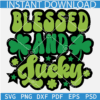 Retro Blessed and lucky svg, black back ground Blessed and Lucky SVG, St. Patrick's Day Quote SVG