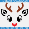 Rudolph the Red Nosed Reindeer SVG, Christmas Reindeer svg, Boy Rudolph Face Svg