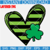 Saint Patrick's Day Heart SVG, Shamrock Leaf with Heart SVG, Saint Patrick's Shamrock with Heart SVG