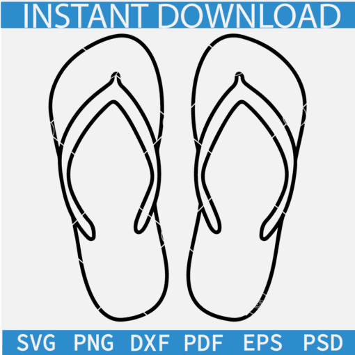 Sandals Sketch SVG, Sandals Vector SVG, Flip Flops Line Art SVG