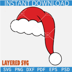  Santa Clause Hat SVG, Christmas Hat SVG, Santa hat Layered SVG
