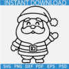 Santa Clause Outline SVG, Santa Sketch SVG, Santa Claus Outline SVG