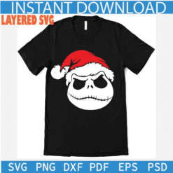  Santa Nightmare Before SVG, Jack with Santa Hat SVG, Santa Jack Skellington Layered SVG