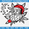Santa Skull Smoking Joint Svg, Santa Smoking Weed SVG, Santa Clause Cannabis Svg