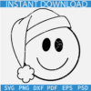 Santa Smiley Face SVG, Happy Face with Santa Hat SVG, Christmas Happy Face SVG, Kid's Christmas SVG
