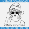Santa Taylor Swift Line art SVG, Taylor Swift with Christmas Hat Sketch SVG, Taylor Swift Christmas SVG