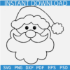 Santa clause cartoon sketch SVG, Santa clause cartoon Outline SVG, Baby Santa Coloring Page SVG