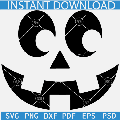 Scary Pumpkin Face SVG, Jack O Lantern Face SVG, Halloween Pumpkin Face SVG