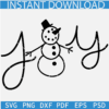 Snowman Line art SVG, Joy Snowman SVG, Christmas Snowman Joy  Svg, Merry Christmas Snowman Svg