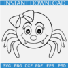 Spider Face Sketch Svg, Halloween Spider Coloring SVG,  Cartoon Spider Line art SVG