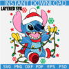 Stitch Christmas Lights SVG, Xmas lights Stich SVG, Santa Stich with Christmas lights snowflakes SVG