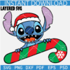 Stitch Christmas SVG candy layered, Christmas Stitch SVG, Santa Stich With Candy Cane SVG, Santa Stitch Peeking SVG