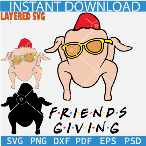 Turkey Friendsgiving SVG, Friends Giving Turkey SVG, Thanks Giving Turkey Layered SVG
