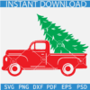 Vintage truck with Christmas tree SVG, Christmas Truck & Tree SVG, Christmas Tree on truck SVG