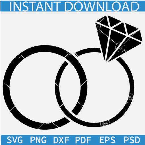 Wedding Bands SVG, Diamond Wedding Rings SVG, Engagement Rings diamond SVG