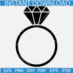 Wedding Ring SVG, Engagement Ring diamond SVG, Diamond Wedding Ring Vector SVG