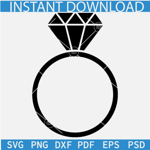 Wedding Ring SVG, Engagement Ring diamond SVG, Diamond Wedding Ring Vector SVG