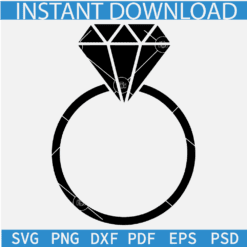 Wedding Ring with diamond SVG, Engagement Ring diamond SVG, Diamond Wedding Ring Vector SVG