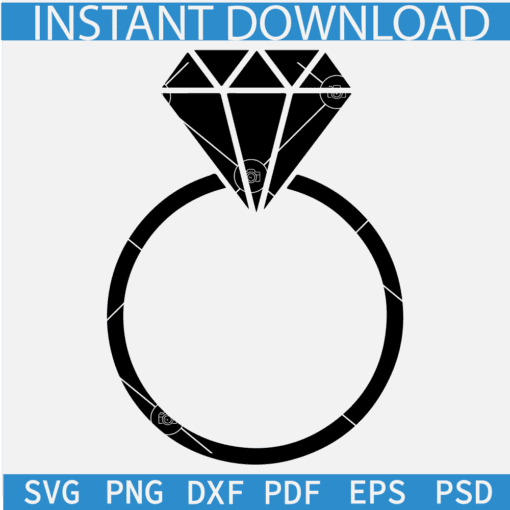 Wedding Ring with diamond SVG, Engagement Ring diamond SVG, Diamond Wedding Ring Vector SVG
