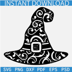 Witch Hat Mandala SVG, Zentangle witch Hat SVG, Halloween witch Hat Mandala SVG
