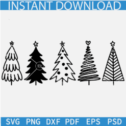 Xmas Tree Bundle SVG, Christmas tree Silhouette SVG, Christmas trees Vector SVG