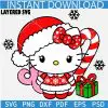 Christmas Kitty with candy cane SVG, Hello Kitty with present SVG, Kitty with Santa Hat SVG, Christmas Kitten SVG