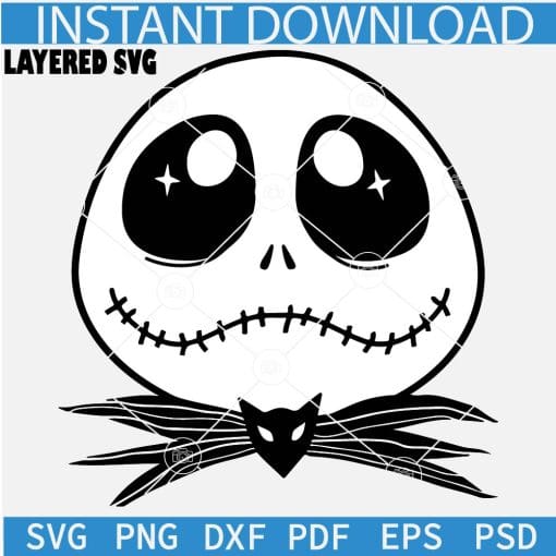 Jack Skellington Layered SVG, The Nightmare Before Christmas SVG, Christmas Jack SVG 