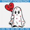 Be my Boo Ghost SVG, Ghost with heart balloon SVG, Halloween Valentine Ghost SVG