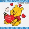 Happy Valentine Winnie the pooh SVG, Winnie the Pooh Valentine SVG, Layered Valentine Winnie SVG