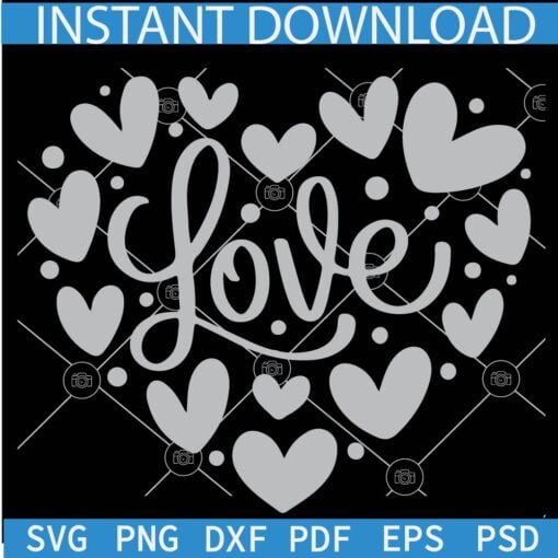 Love Heart SVG, Valentines Day Hearts Svg, Love Heart Symbol Svg, Valentine's Day Vector Svg