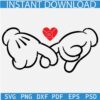 Mickey and Minnie Hands Heart SVg, Disney Hands with love symbol SVG, Mickey Gloved Hands SVG
