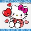 Valentine Kitten heart SVG, Layered Valentine Kitten SVG, Valentine Cat with Balloon SVG