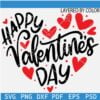 Wavy Happy Valentines Day SVG, Happy Valentines Day Hearts SVG, Valentines Day Love symbol Svg