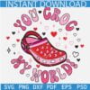 You Croc My World Hearts SVG, Valentine Hearts and Croc Svg, Valentine Saying Svg