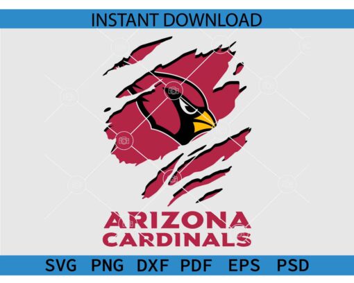 Arizona Cardinals Ripped Logo SVG, The Cardinals Ripped Logo SVG PNG PDF DXF