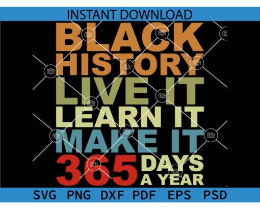 Black History Live It Learn It Make It 365 Days a Year SVG