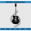 Guitar with Music Note SVG, Guitar Silhouette SVG PNG PDF DXF