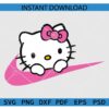 Hello Kitty Peeking Nike Logo SVG PNG PDF DXF, Nike Logo Peeking Kitten SVG
