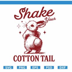 Shake Your Cotton Tail SVG PNG, Easter Bunny Girl Svg, Retro Easter svg Png