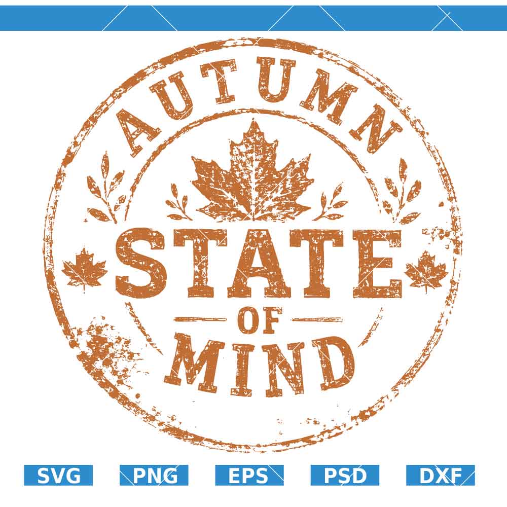 Autumn State Of Mind Pumpkins Outline SVG Autumn State Of Mind Pumpkins Outline SVG, Cozy fall season SVG, Funny Fall Quote SVG