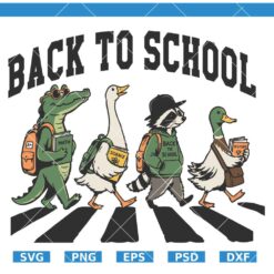 Back To School Alligator Goose Raccoon Duck SVG, Funny Back to School Animals SVG