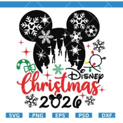 Disney Christmas 2026 SVG, Family Vacation 2026 Svg, Disneyland Christmas SVG