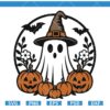 Ghost with Pumpkin Door Hanger SVG, Halloween Door sign SVG, Halloween Decor SVG