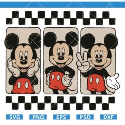 Mickey and Friends Checkered SVG, Disney Friends SVG, Family Vacation SVG   