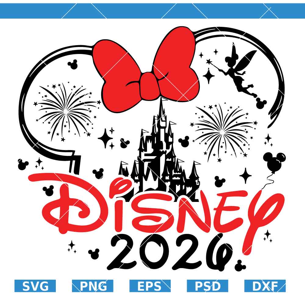 Minnie Mouse Disney Castle 2026 SVG Minnie Mouse Disney Castle 2026 SVG, Disney Squad SVG, Mickey Minnie Family Vacation SVG