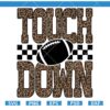 Touchdown Leopard Checkered Football SVG, American Football SVG, Football Lover Shirt SVG